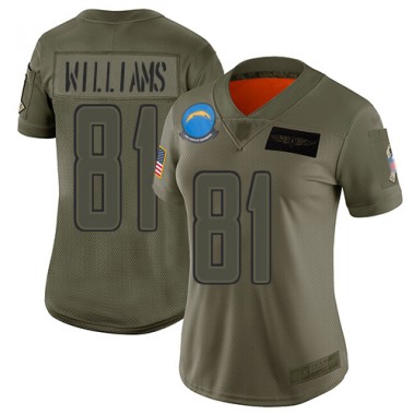 Los Angeles Chargers NFL Football Mike Williams Olive Jersey Women Limited #81 2019 Salute to Service->los angeles chargers->NFL Jersey